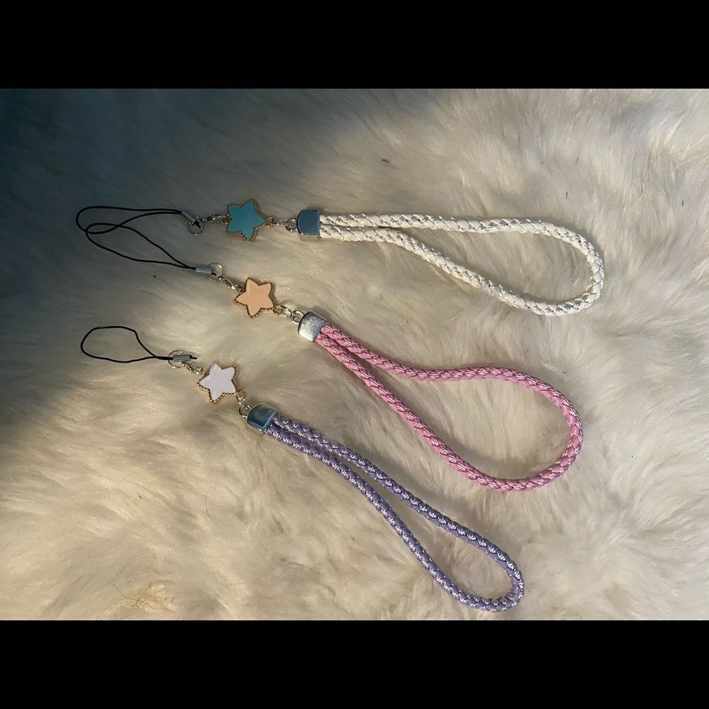 Set of 3 trendy cell phone star charms #10